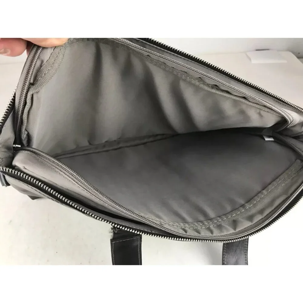 Denali Womens Brown Leather Inner Dividers Pockets Double Handles Laptop Bag‎
